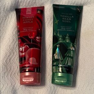 Bath & Body Works Winter Candy Apple and Vanilla Bean Noel Body Cream Duo